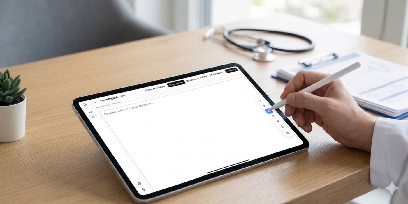 Saisie manuscrite sur tablette